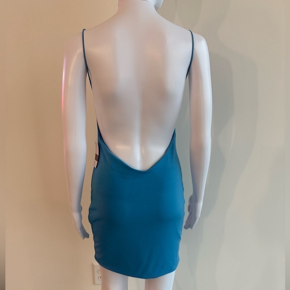 NWT Blue Low Back Stretch Dress - Picture 3 of 4